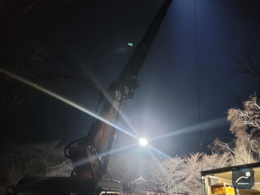 울산 스카이차 유리·청소 작업 현장
