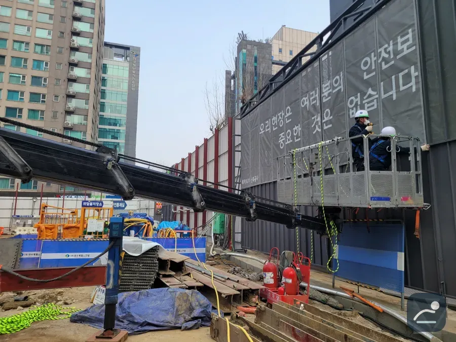 군장공단 스카이차 고소 점검 현장